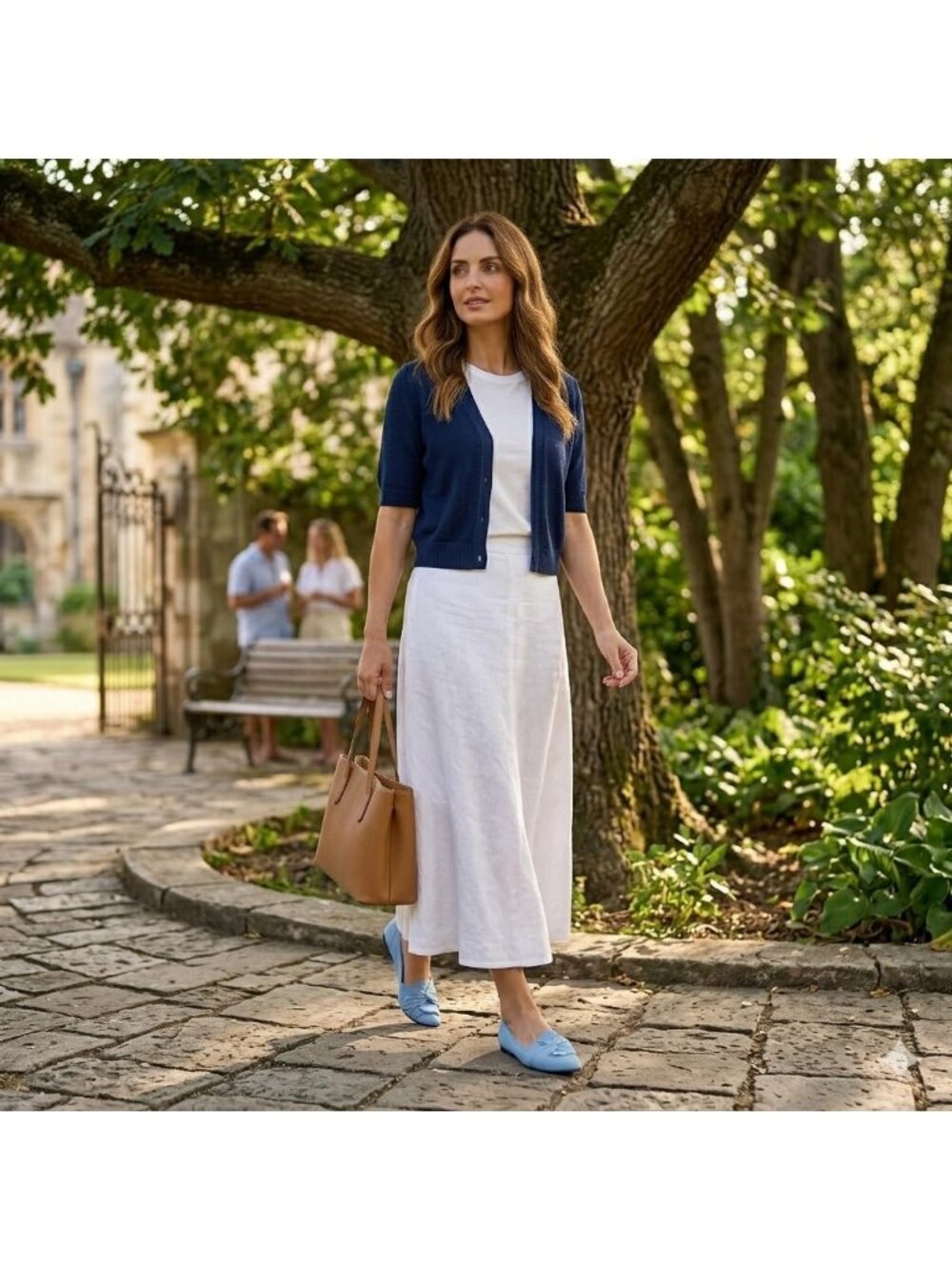 Women's Light Blue Pointed Toe Bow Comfortable Knit Pull On Dressy Ballet Flats - Picture 2 of 7